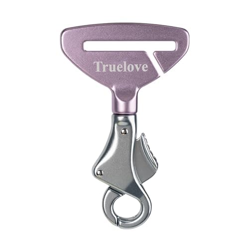 Truelove Vehicle Seat Belt Safety Buckle Lock, Dog Seat Belt Clip Universal Dog Car Restraint - Dog Seatbelt Lock - Portable Vehicle Seatbelt Harness for Pet Car Travel (Purple)
