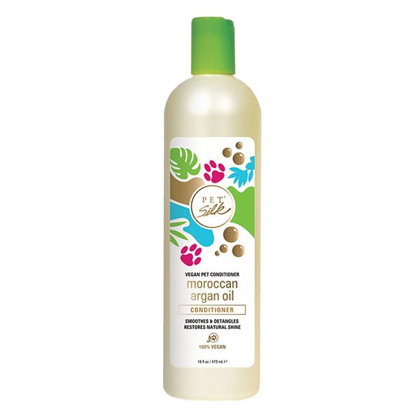 Pet Silk Vegan Moroccan Argan Oil Conditioner, Beneficial for Pets that Have Dry, Sensitive or Dull Coats, Provides Deep Hydration, Nourishment and Improves The Coat, Infused w/Argan Oil (16oz)