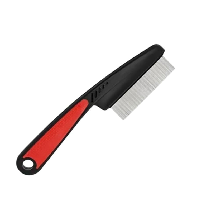 Flea Comb with Long Handle, Flea and Tick Combs for Dogs & Cats, Fine Tooth Dog Comb for Grooming (Large-Red)