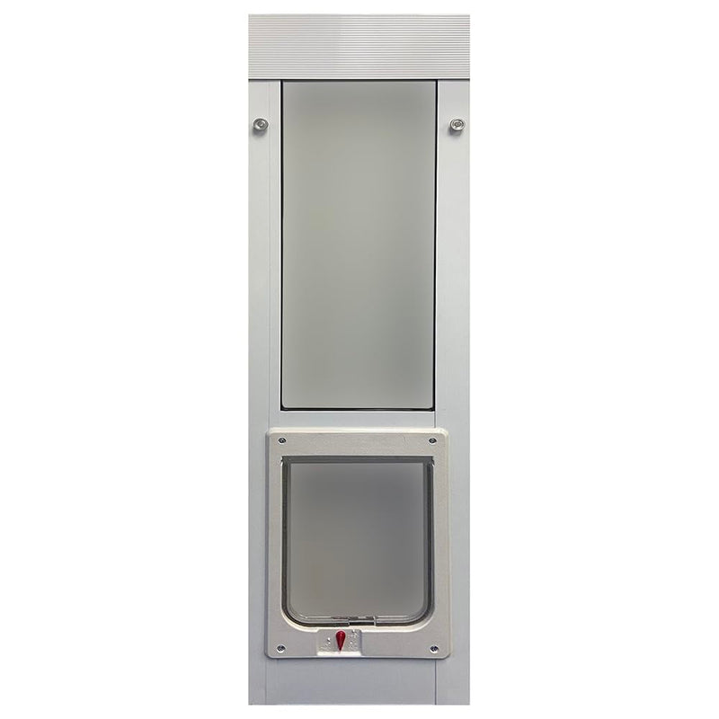 Ideal Pet Products Aluminum Vertical Sash Window Pet Door, Adjustable Sizes to Fit Window Heights from 43-7/8” to 46-1/2”, Chubby Kat 7-1/2” x 10-1/2” Flap Size