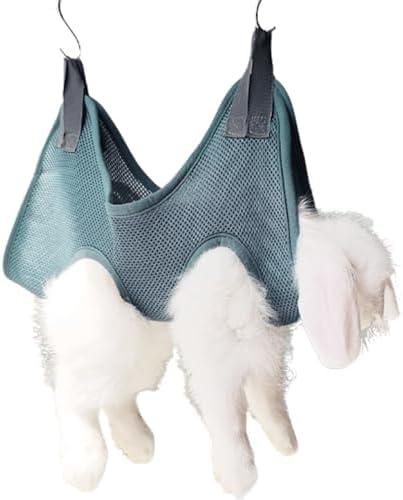 Rabbit Grooming Hammock with Safety Belt for Nail Clipping, Grooming, Bunny Bathing Bag for Nail Trimming, Cat Claw Care