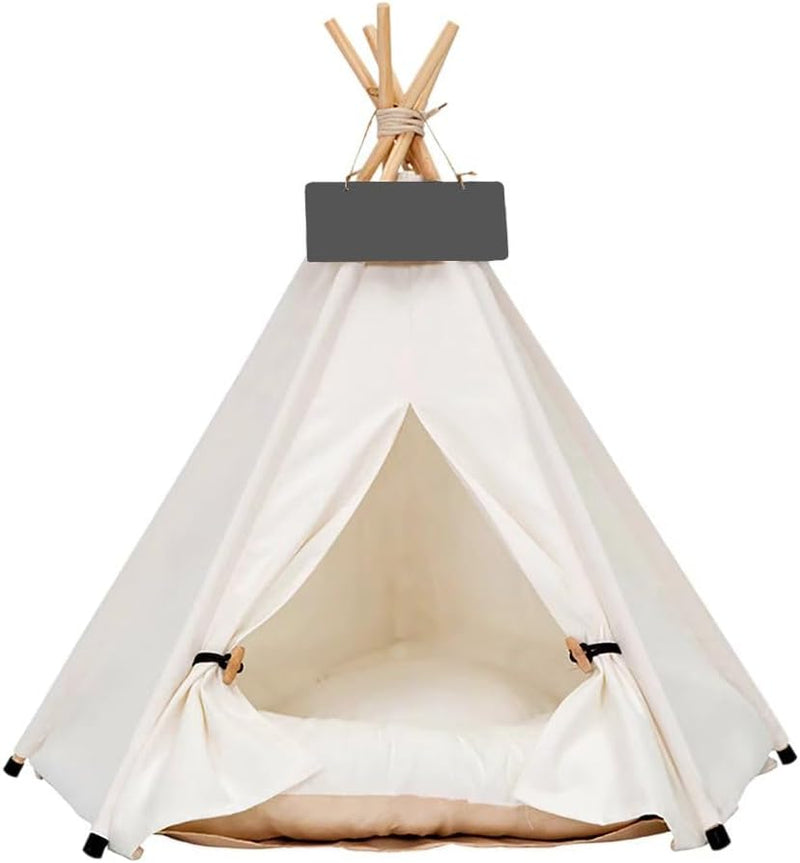 Scnbom Pet Teepee Dog & Puppy Cat Tents Tipi Bed Portable Houses