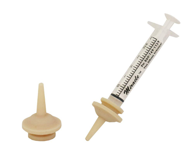 Miracle Nipple Original - Pack of 2 - with Miracle Brand O-Ring Syringe for Small Mammal, Kitten, Small Puppy and Squirrel Suckling - Patented