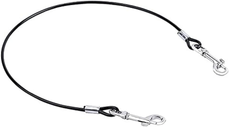 Mogoko Pet Dog Car Seat Belt Restraint, Coated Stainless Steel Chew Proof Dog Vehicle Safety Tether Cable, Double Clip N