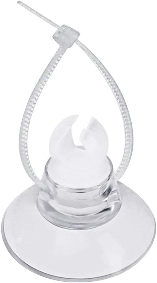 Pawfly 20 Pack Aquarium Suction Cups with Clips and Adjustable Zip Ties Cables Fish Tank Tools for Binding Moss Holding