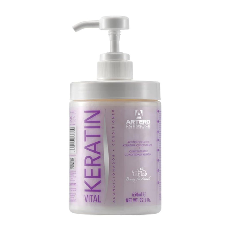 Artero Keratin Vital Conditioner for Dogs and Cats – Deep Repair and Hydration with Keratin and Vitamin Complex – Restores Dry or Damaged Coats, 22.5 fl oz
