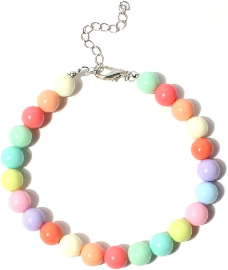 Pet Jewelry Candy Color Dog Pearl Collar Cute Teddy Necklace Jewelryc Chihuahua York Girl Clothing Dress Accessories(10+