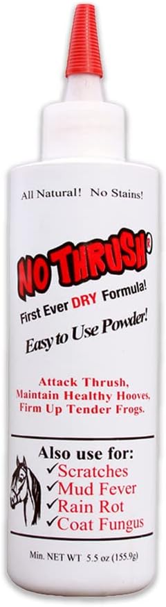 Four Oaks Farm Ventures, No Thrush Dry Powder Treatment for Horses - Wound Care, Scratches, Rain Rot, Mud Fever, Coat Is