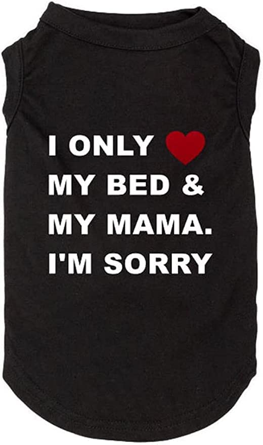 weokwock Dog Shirts Letter Printed Vest for Small Large Dogs Slogan Costume Dog Pajamas Puppy Gift Pet Clothes Mama's Boy(XX-Large, O-Black)