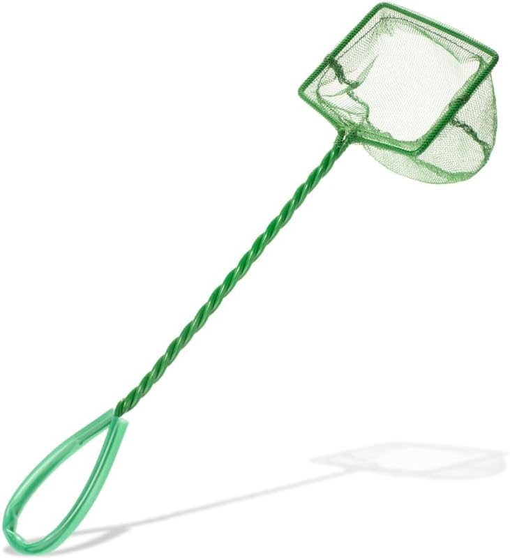 Aquarium Fish Net Small Betta Fish Tank Cleaning Net Sludge Food Residue Wastes Skimmer with Soft Fine Mesh and Braided