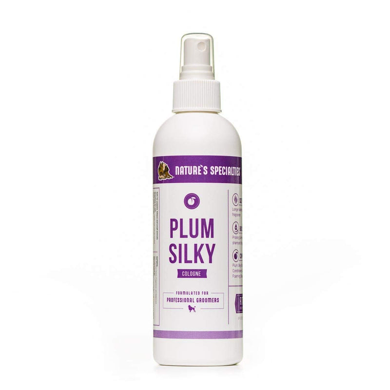 Nature's Specialties Plum Silky Dog Cologne for Pets, Natural Choice for Professional Groomers, Ready to Use Perfume, Finishing Spray, Made in USA, 8 oz