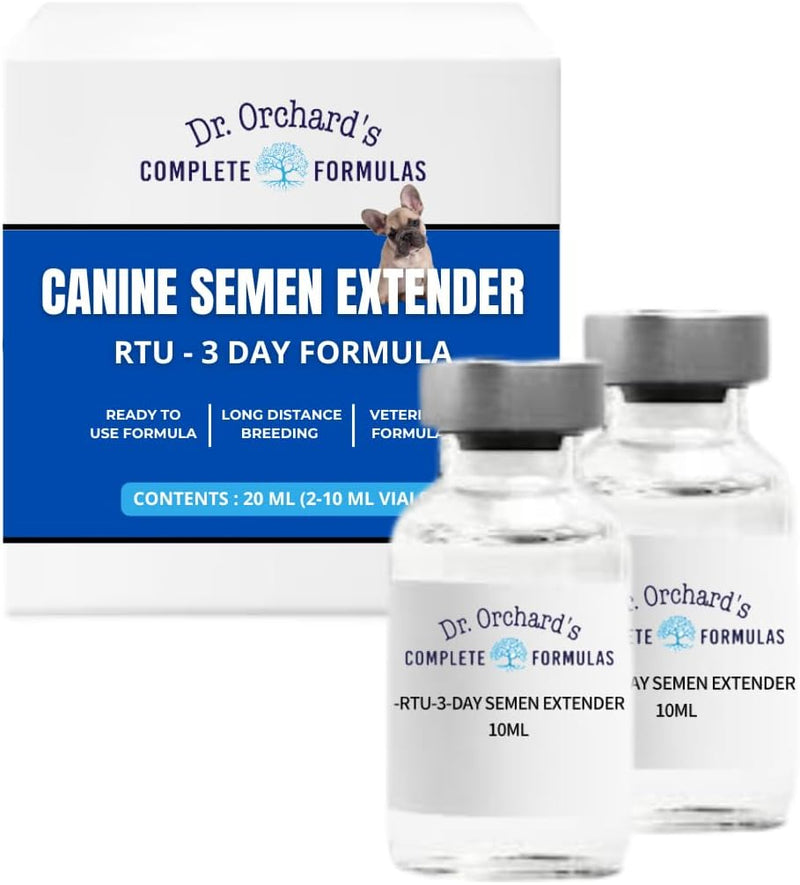 Dr. Orchard's RTU Canine Semen Extender for Dogs - 3 Day - 20ML - Long Term Canine Semen 20ML - Protects Dog Sperm Durin