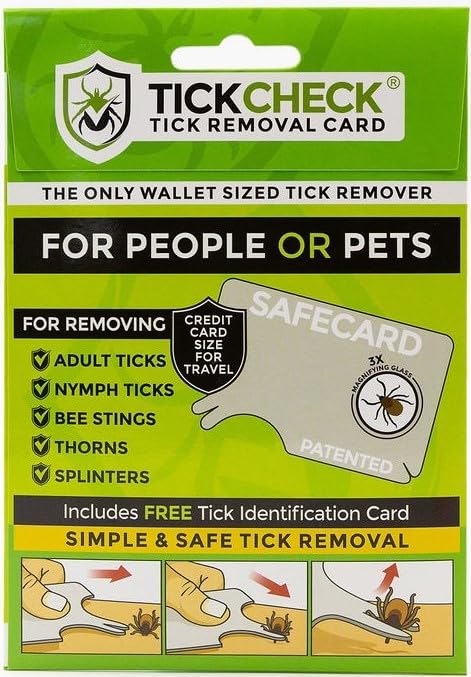TickCheck Tick Remover Card - Wallet Sized Tick Removal Tool with Free Tick ID Card & Testing Information - for People, Dogs, Cats (1 Card)