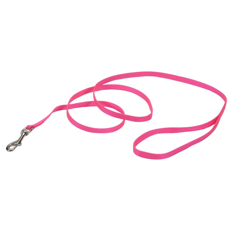 Coastal Pet Single-Ply Dog Leash - Sturdy Pet Leash - Comfortable & Stylish - Resists Fraying - Vibrant & Fade-Resistant Color - Neon Pink, 3/8