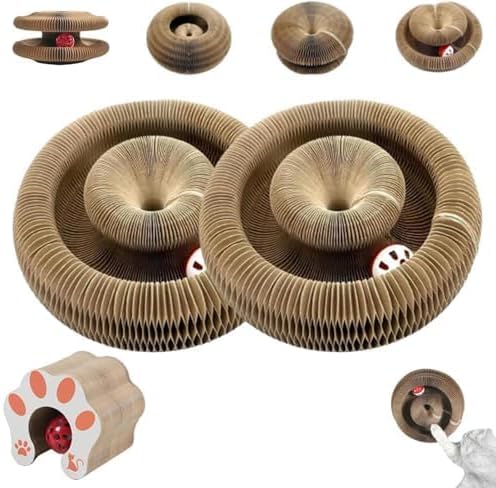 Kitty Curls Cat Toy,Cardboard Cat Scratcher,Magic Organ Cat Toy,Foldable Recyclable Cat Accordion Toy for Indoor Cat Pla