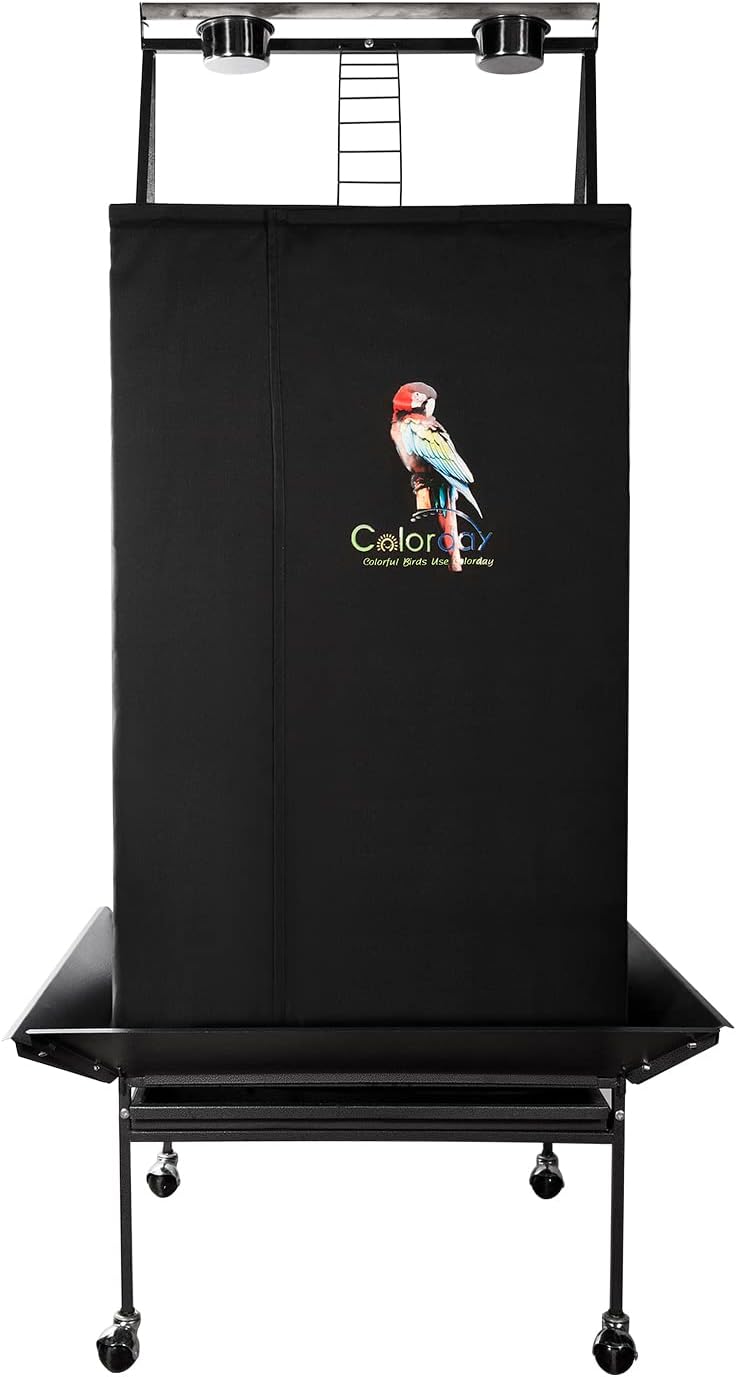 Colorday Good Night Bird Cage Cover for Large Bird Cage with Play Top (Patented), Black 68