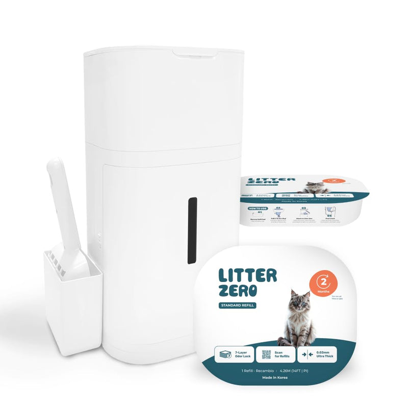 Litter Zero Base Set (Includes 1 Refill, Scoop) + 1 Additional Refill Pack