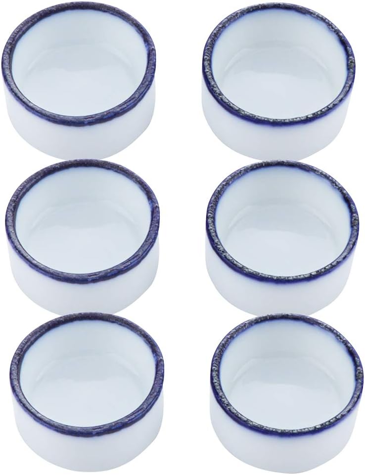 6 Pcs Spider Micro Water Bowl Mini Ceramic Dish for Spider Tarantula Millipede Tiny Reptile (Small: 0.86