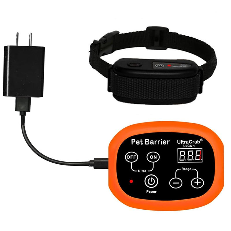 UltraCrab Indoor Pet Barrier for Home,Keeps Areas Off Limits,Dog Home Proofing, Waterproof/Rechargeable/Beep/Static Training Collar,Wireless Electric Fence,1 Dog Orange Kit