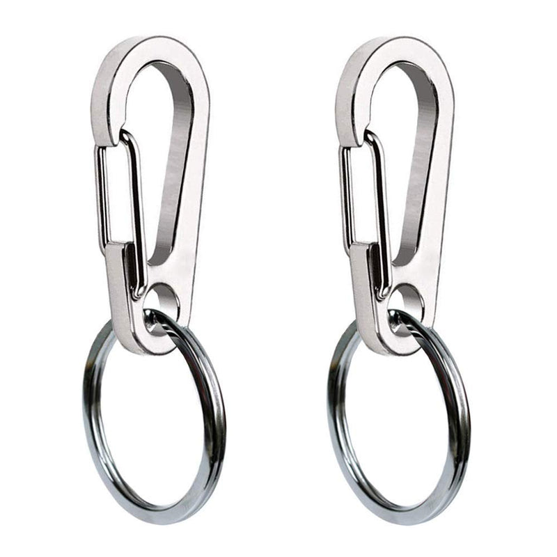COMTIM 2 Pack Dog Tag Clips, Stainless Steel Heavy Duty Quick Clips Pet ID Tag Holder for Dog/Cat Collar and Harness