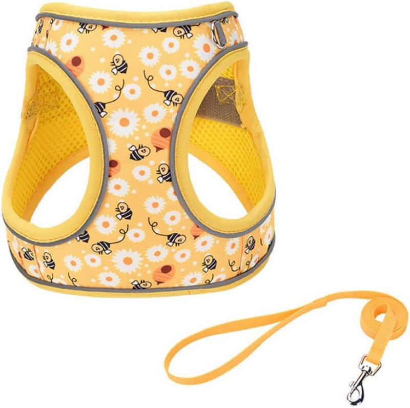 Step in Dog Harness and Leash Set, Pet Vest Harness, Bee XS