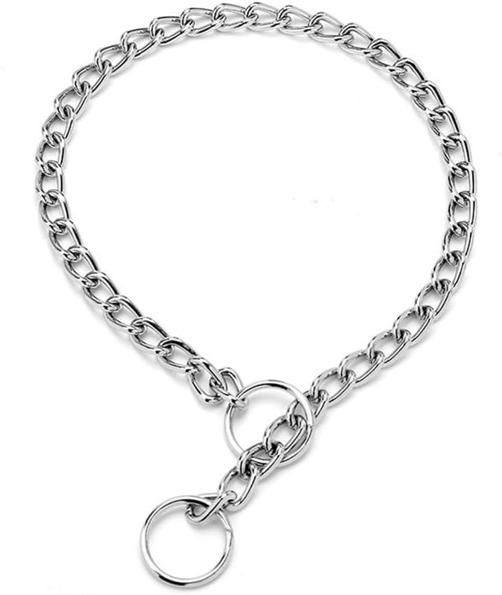 Heavy Duty Metal Dog Slip Collar, Dog Chain Collars for Medium Large Dogs