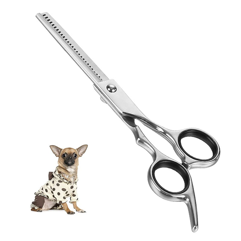 Chi-buy Dog Grooming Scissors 4CR Stainless Steel Pet Thinning Shears, Heavy-duty Titanium Coated, Size 6.7