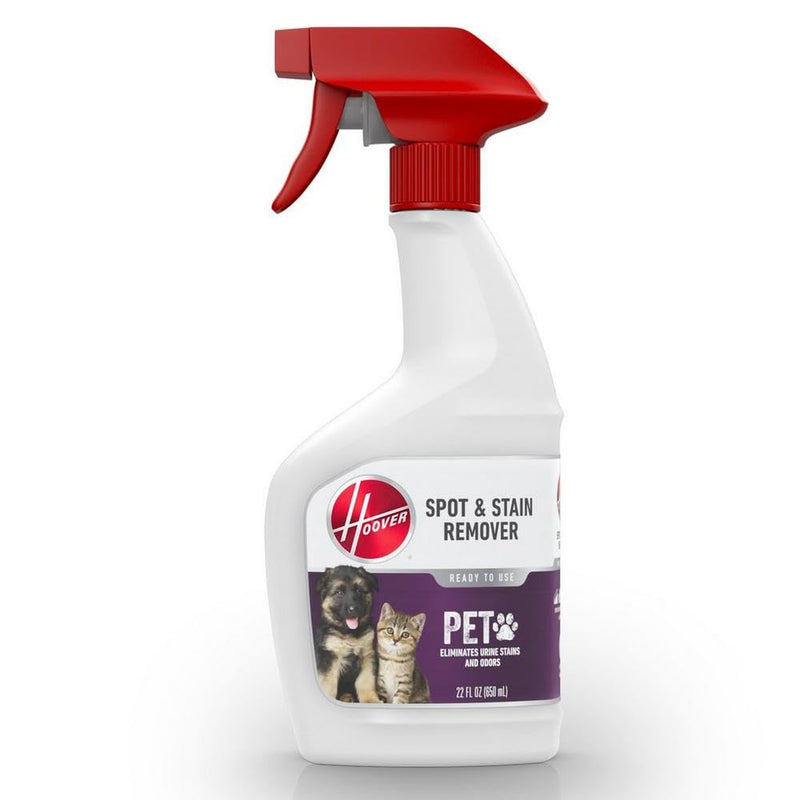 Hoover Pet Pre-Treat Spot and Stain Remover Spray, 22 oz., Pet Formula for Carpet and Upholstery, Tackles Tough Pet Messes and Stains, Pair with Hoover Carpet or Spot Cleaner
