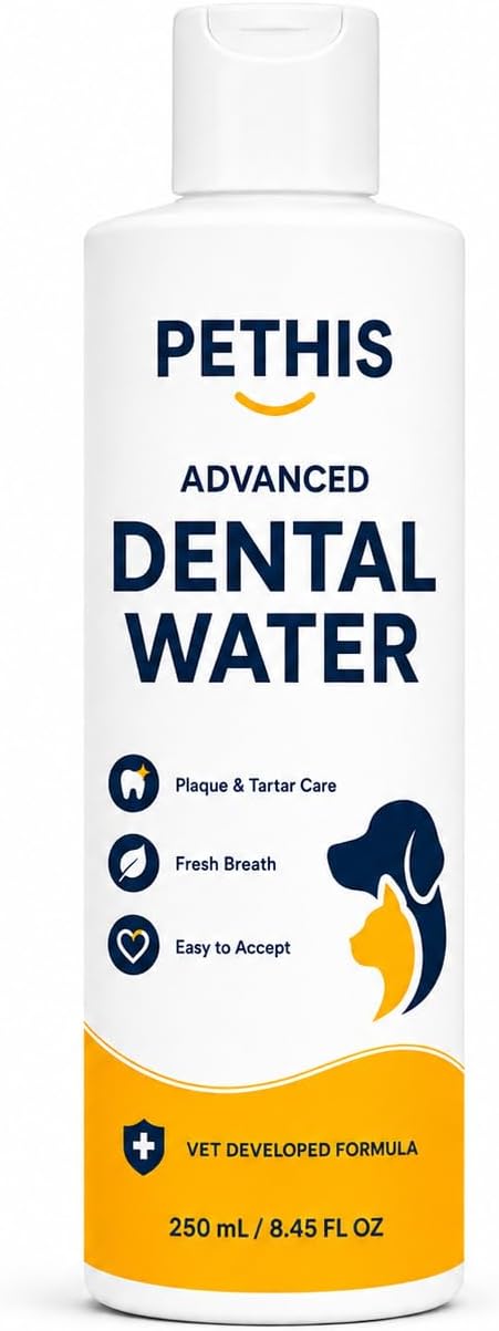 Dental Water Additive for Dogs & Cats - Fresh Breath, Teeth & Gum Care, No Brushing Required, Professionally Formulated