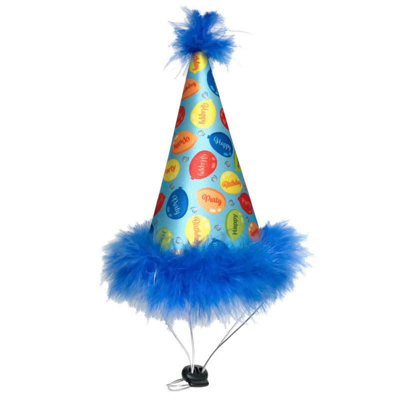 Huxley & Kent Pet Party Hat for Dogs & Cats - Fun Birthday Hat with SnugFit Adjustable Straps - Comfy Pet Costume Accessory for Parties, Gotcha Days & Celebrations - Blue, Large