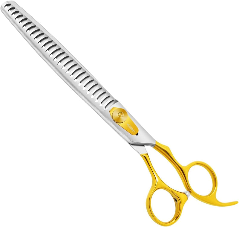 HASHIMOTO Chunkers Dog Grooming Scissors, 26 Teeth, 8.0 inch for Large Dog Grooming, 70% Thinning Rate for Thick Fur Tri