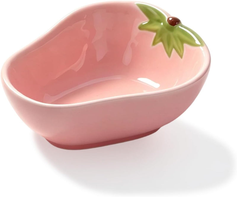 Small Guinea Pig Food Bowl Strawberry-Shaped Cute Ceramic Hamster Water Bowl Ferret Rat Chinchilla Rabbit Feeding Dish Y