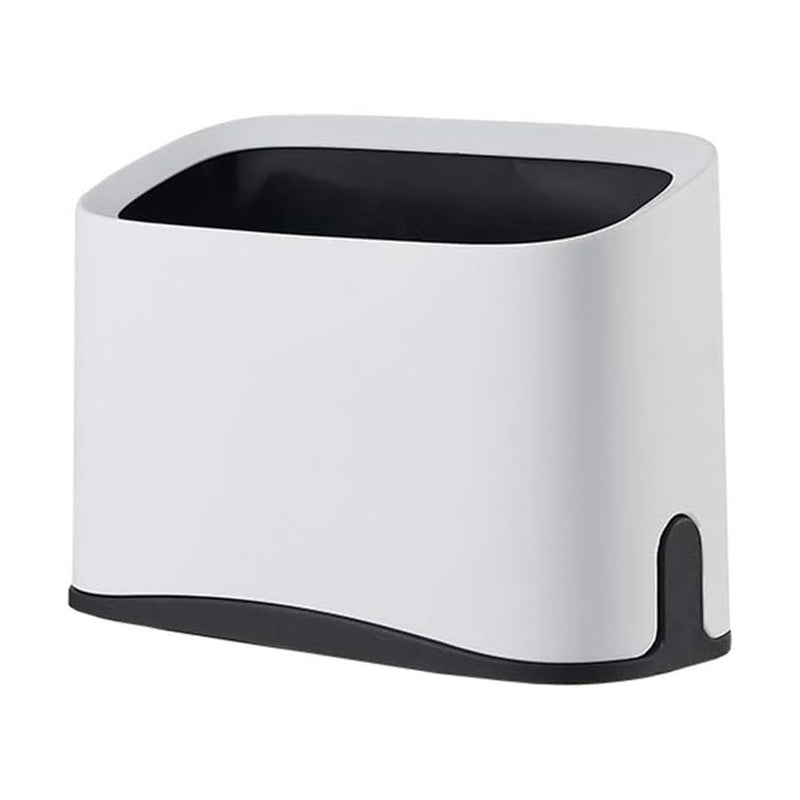 VBQFDPH Cat Litter Scoop Holder, Mini Trash Can with Lid, Litter Scooper Caddy, White