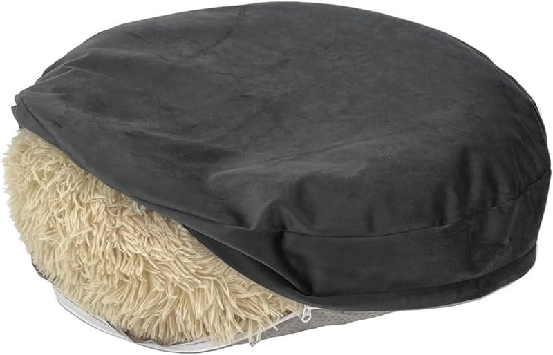 Waterproof Round Dog Bed Cover with Zipper Donut Replacement Cover 36 Inch