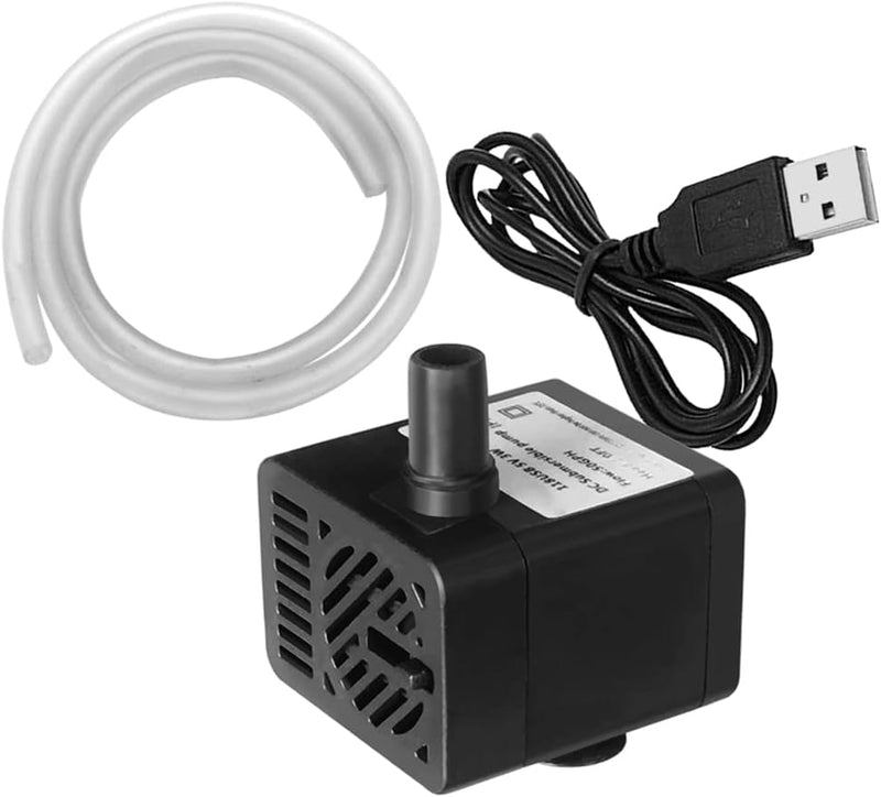 PULACO DC 5V USB Mini Submersible Water Pump with Tubing for Pet Fountain, Aquarium Fish Tank, Pond, Fountain, Hydroponi