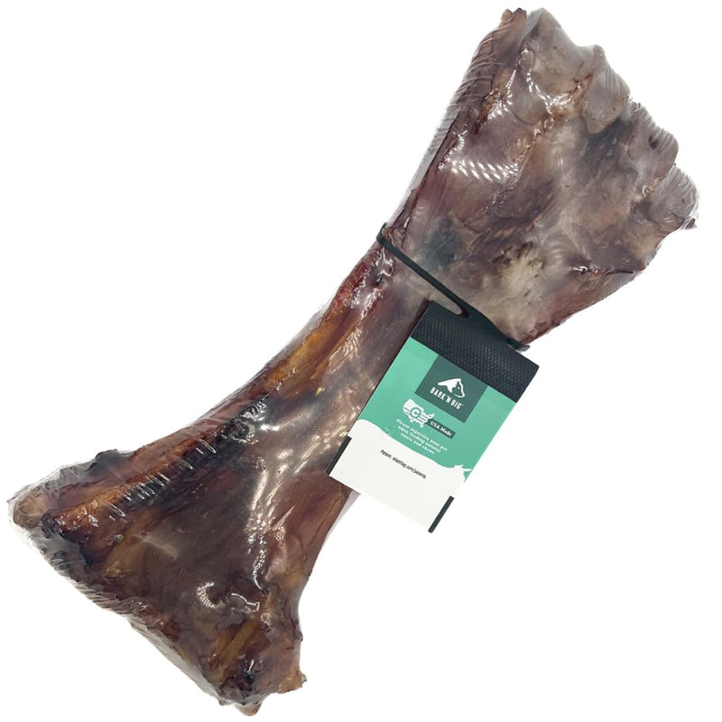 Beef Shin Bone for Large Dogs – Long Lasting Natural Big Dog Bone Chew for Aggressive & Heavy Chewers – Real Smoked Beef Shank with Marrow – Single Ingredient Safe Treat for Power Chewers