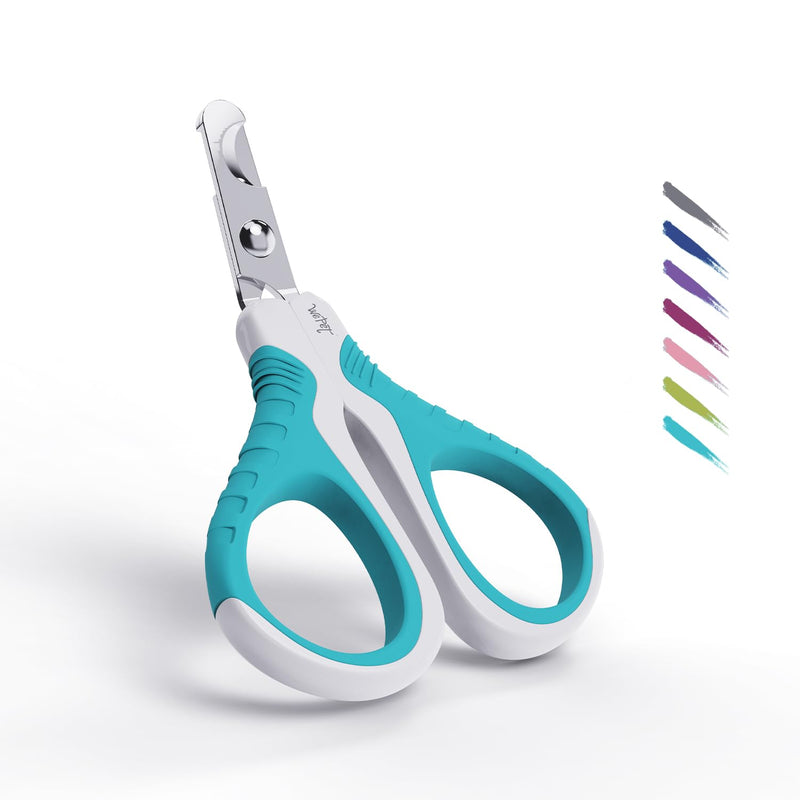 WePet Pet Nail Clippers U07.1, Professional Claw Trimmer, Bended Scissor Special for Cats, Kittens, Dogs, Puppies, Small Animals, White/Pine Green