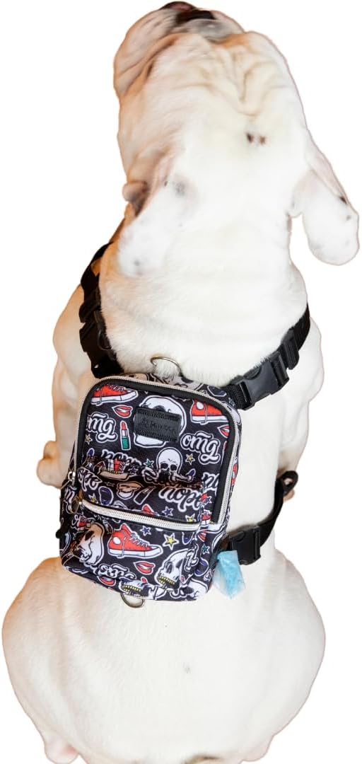 Pawlook Dog Backpack Harness โ Street Smart | Waterproof, Adjustable, Breathable โ Leash Attachment D-Rings, Poop Bag Po