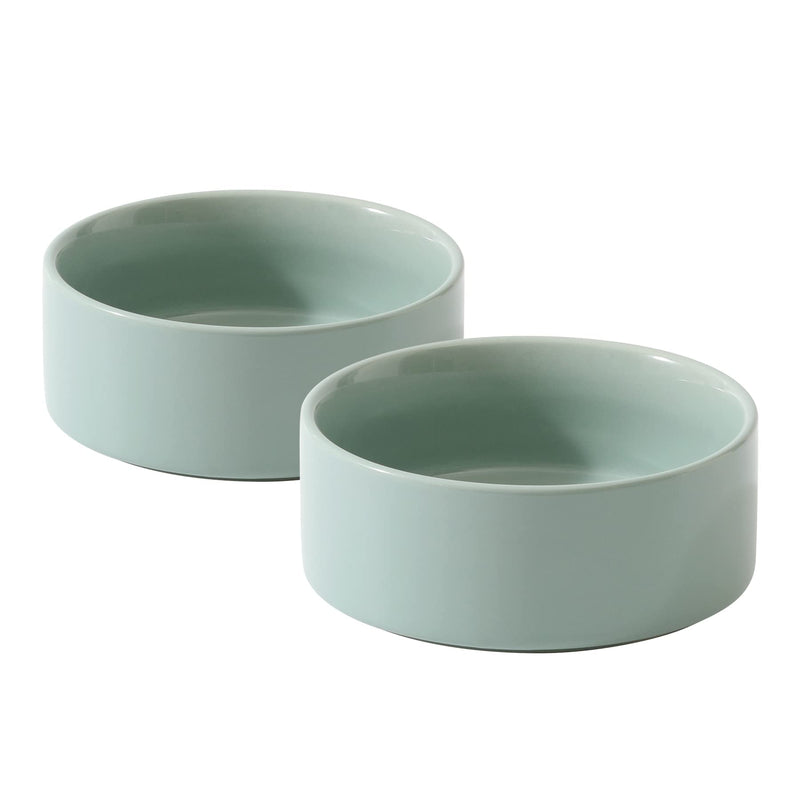 Havniva Cat Bowls Water Bowl Set of Two, 5.1” Ceramic Cat Food and Water Bowl Whisker Friendly Pet Food Bowls for Indoor Cats, Wide Cat Water Dish Prevent Whisker Fatigue Non Slip Cat Feeder