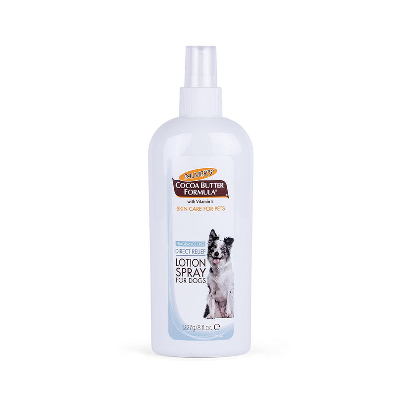 Palmer's for Pets Cocoa Butter Formula Dry Skin Relief Spray for Dogs, Direct Spray-On Lotion with Vitamin E to Soothe Dry and Itchy Skin, No-Mess Application, 8 Fl Oz