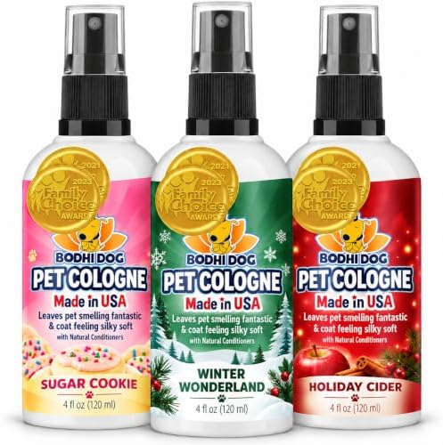 Bodhi Dog Cologne Premium Collection - 3 Cozy Seasonal Scents - Holiday Cider + Sugar Cookie + Winter Wonderland