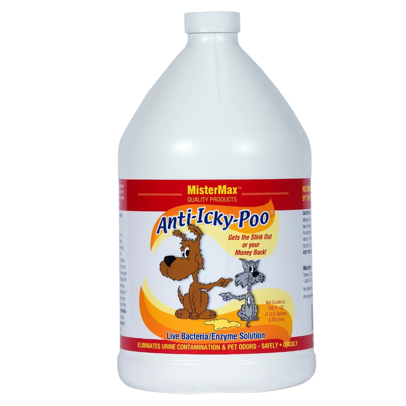 Mister Max Anti Icky Poo Pet Urine Enzyme Cleaner & Feces Odor Remover, Enzymatic Cleaner for Dog & Cat Urine, Pet Odor Remover Spray, 1 Gallon (Original Scent)