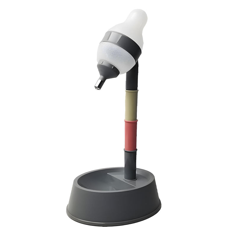 NACOCO Pet Standing Water Dispenser Cat Dog Standing Bowl with Detachable Pole Automatically Feeding Water Height Adjustable(Grey)