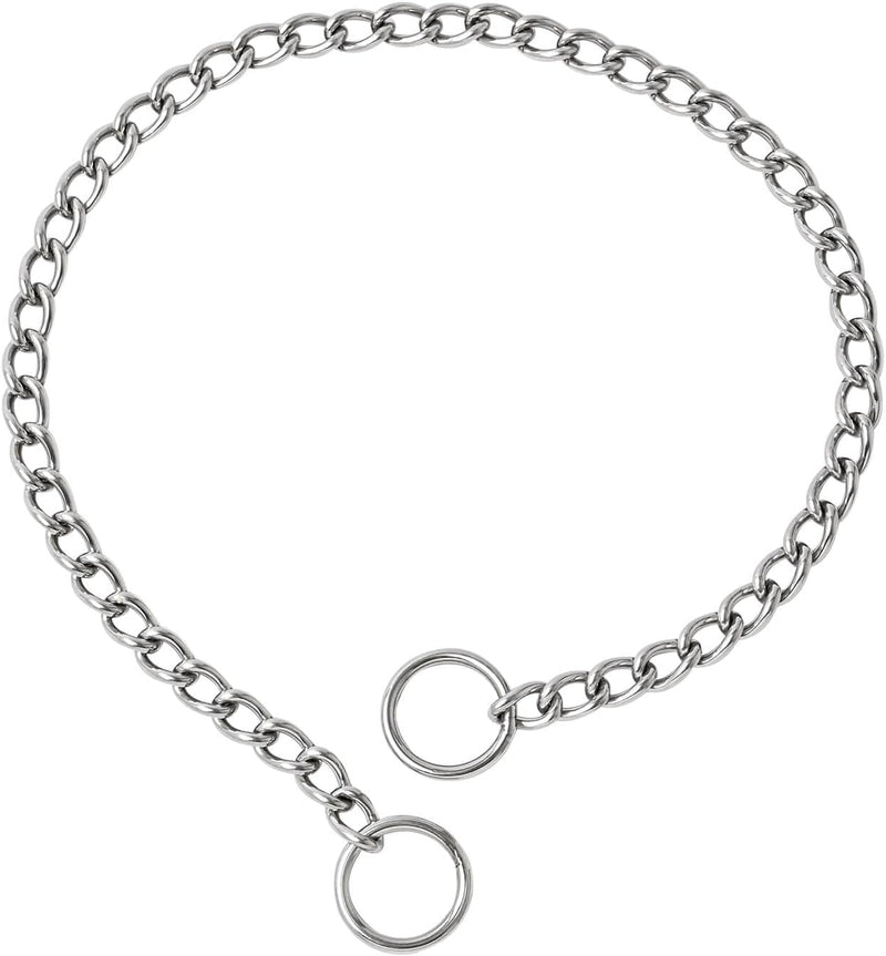 WePet Dog Chain Collar, Metal Slip Collar, Heavy Duty Choke Collar, for Training, Control, Durable Steel Cuban Links, Av