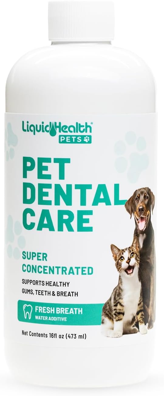 LIQUIDHEALTH Pet Dental Care Water Additive for Dogs & Cats - Fast Acting Pet Bad Breath Freshener, Dog Mouth Wash, Anim