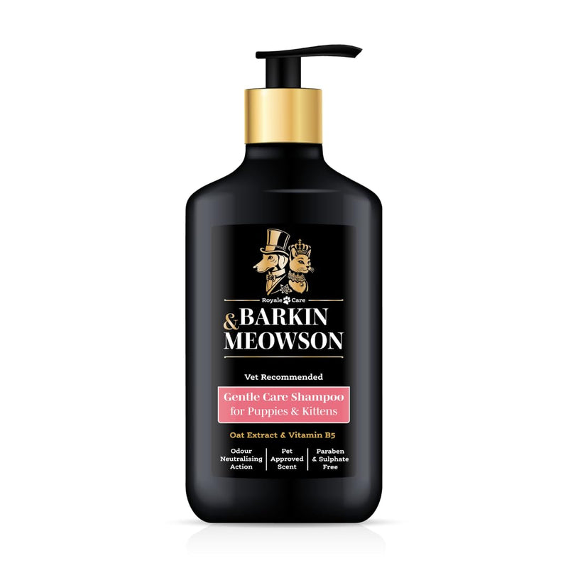 Barkin & Meowson Gentle Care Shampoo for Puppies & Kittens 350ml / 11.83 fl.oz - Oat Extract for Sensitive Skin, Pet-Friendly Scent