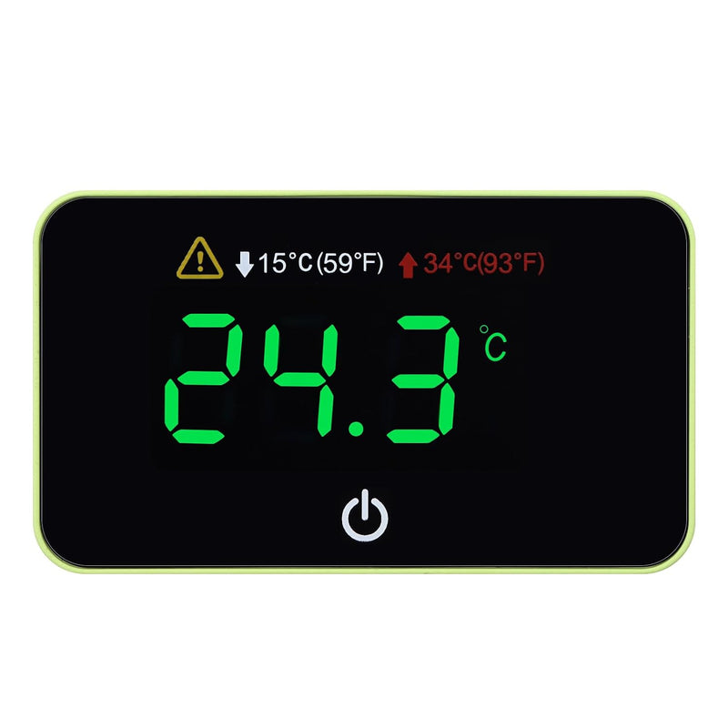 Aquarium Digital Thermometer with LED Touch Screen - Stick-on Fish Tank Thermometer for Betta Tanks, HI/LO Temperature A