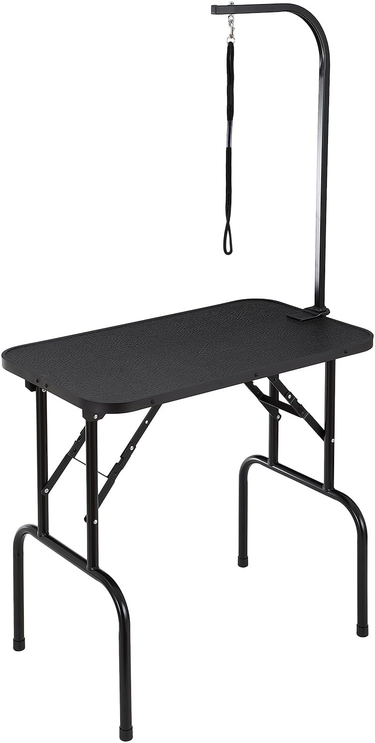 VEVOR Pet Grooming Table, 32 x18 Inch with Height Adjustable Arm, 220LBS Static Weight Capacity, Foldable Dog Groom Station with No-Sit Haunch Holder with Grooming Loop, for Medium and Small Dogs