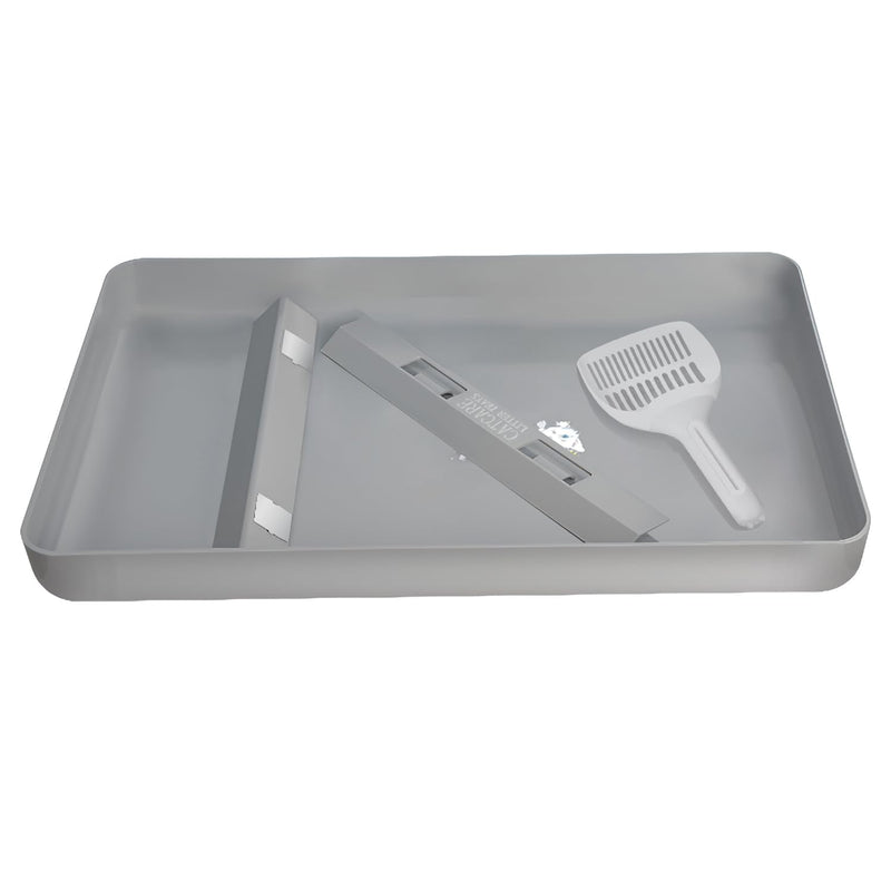 Cat Litter Box Tray Compatible with Petsafe Scoop-Free- Odor & Stain-Resistant, Easy Disassembly - Includes Free Scoop for Cat Litter Boxes Plastic
