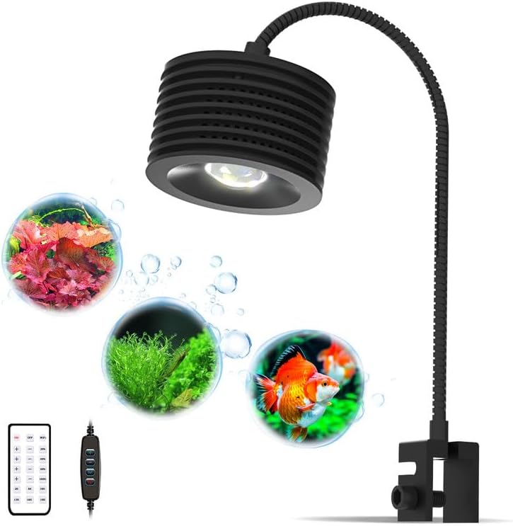 Lominie LED Aquarium Light, Planted Tank Light 4 Channels Remote Control 6500K Aquarium LED Lamp for Freshwater Fish Tan
